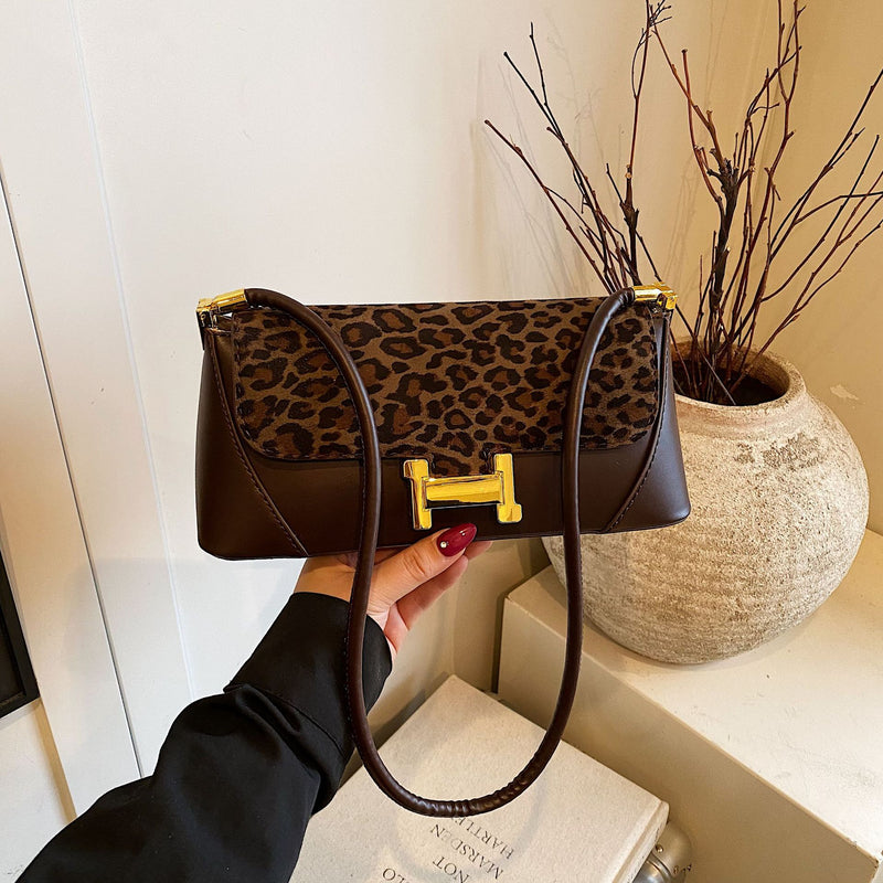 Leopard Print Poplar Texture Women's Shoulder Crossbody Bag