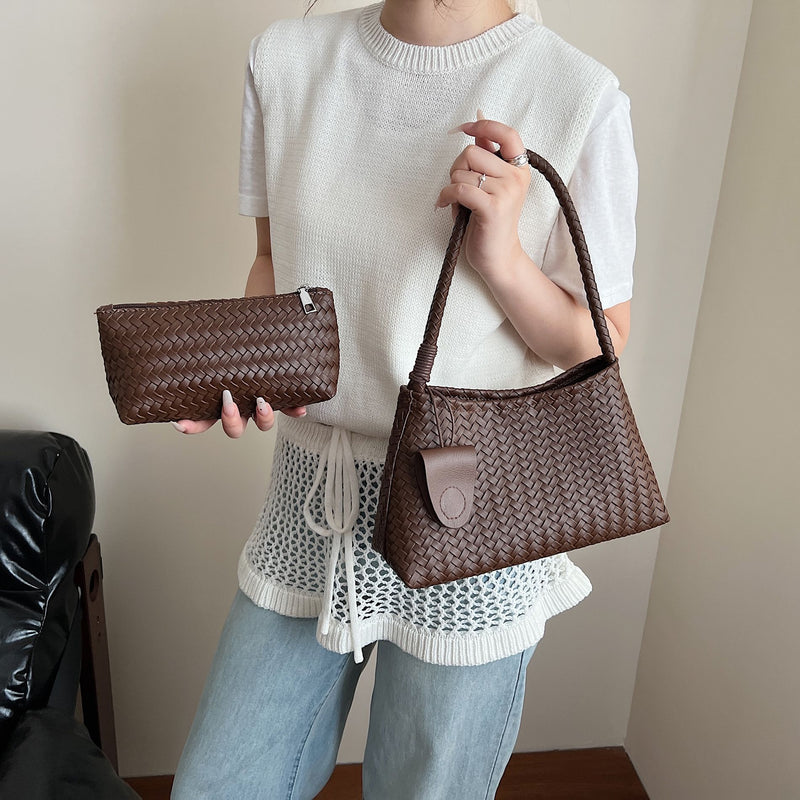 Niche Hand-Woven Underarm Bag for Women - Large Capacity Casual Shoulder Bag
