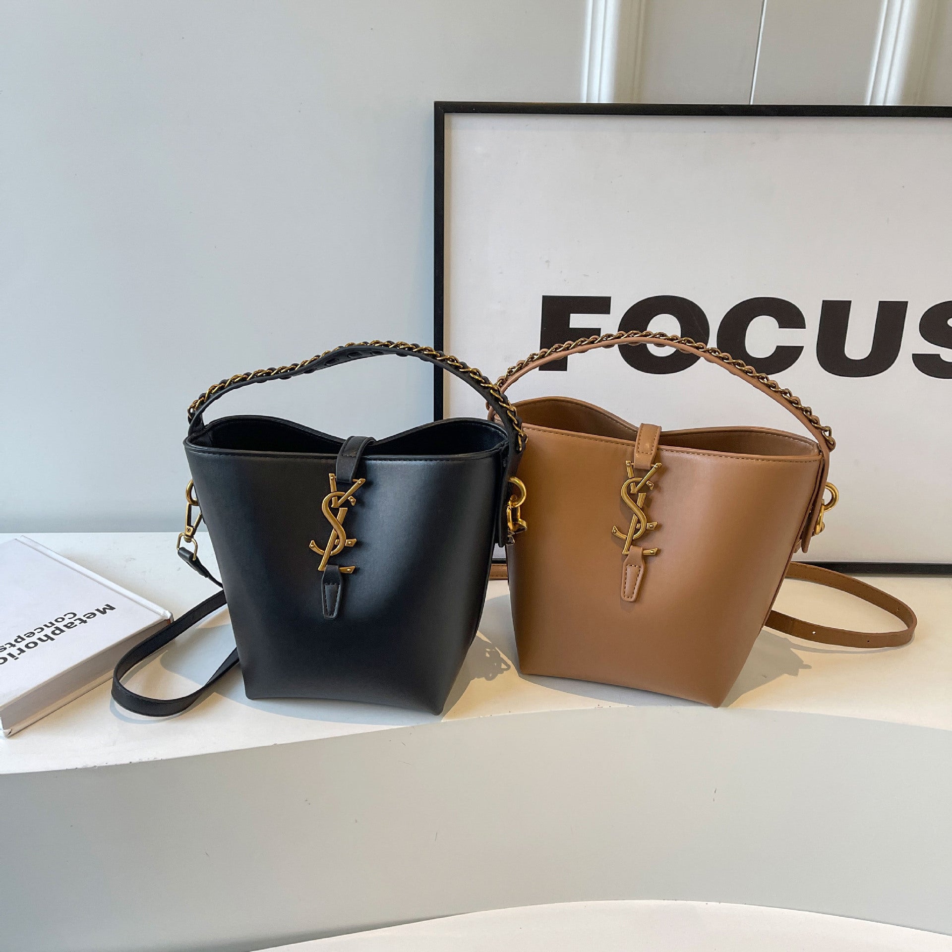 Chain Bucket Bag Women's Luxury Shoulder Crossbody Handbag