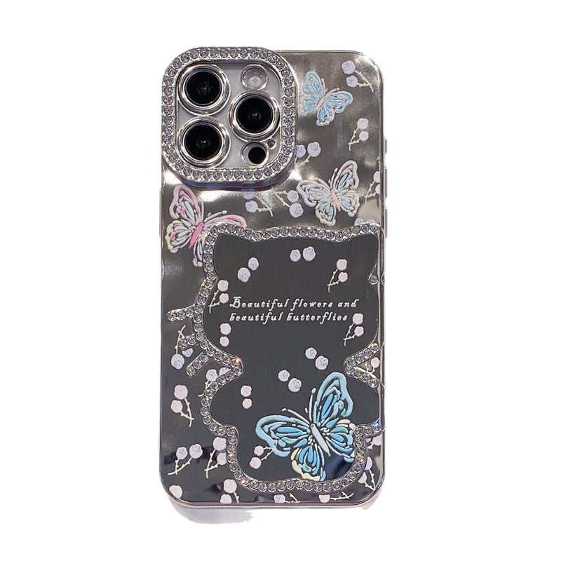 Laser Butterfly Diamond Mirror iPhone 17 Pro Max Case