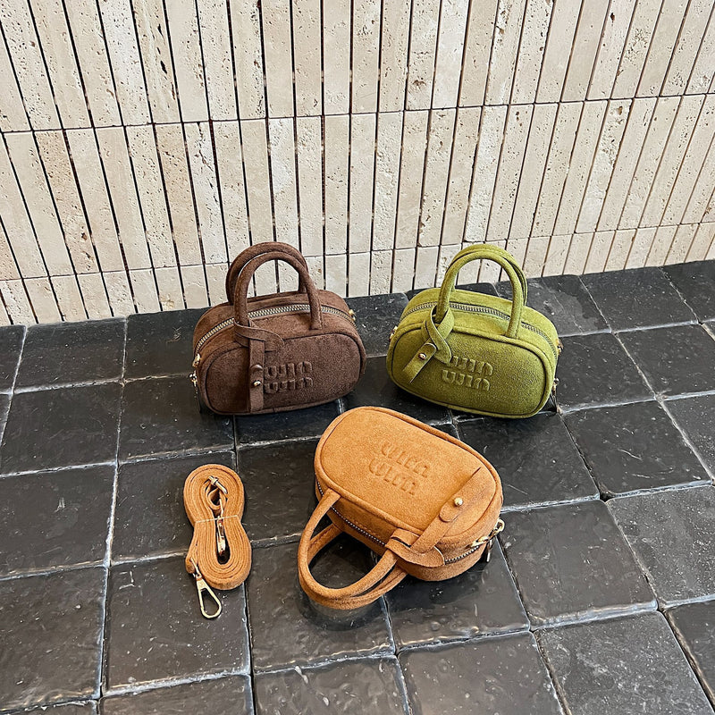 Vintage Miu Mini Bowling Bag Casual Shoulder Messenger Bag