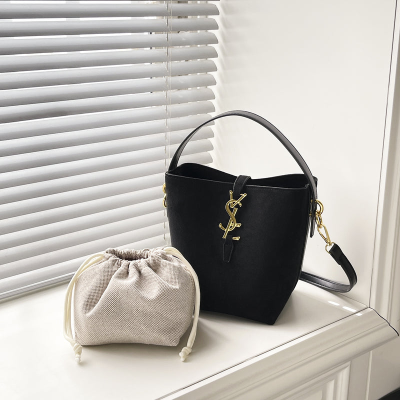 Retro Poplar Forest Bucket Bag Old Money Messenger Bag