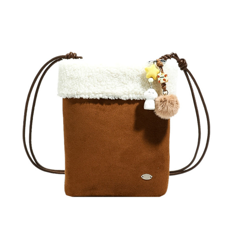 Suede Fresh Sweet Plush Messenger Bag