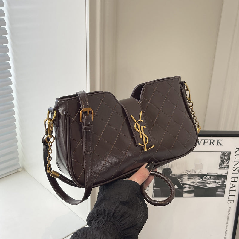 Light Luxury Embroidered Rhombus Chain Crossbody Shoulder Bag