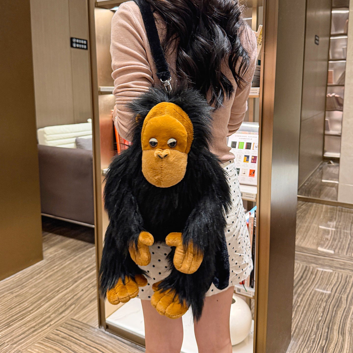Cartoon Orangutan Backpack Plush Cute Book Bag