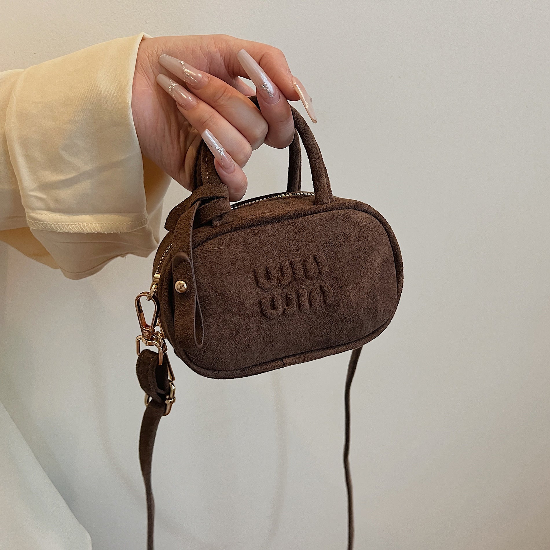 Vintage Miu Mini Bowling Bag Casual Shoulder Messenger Bag
