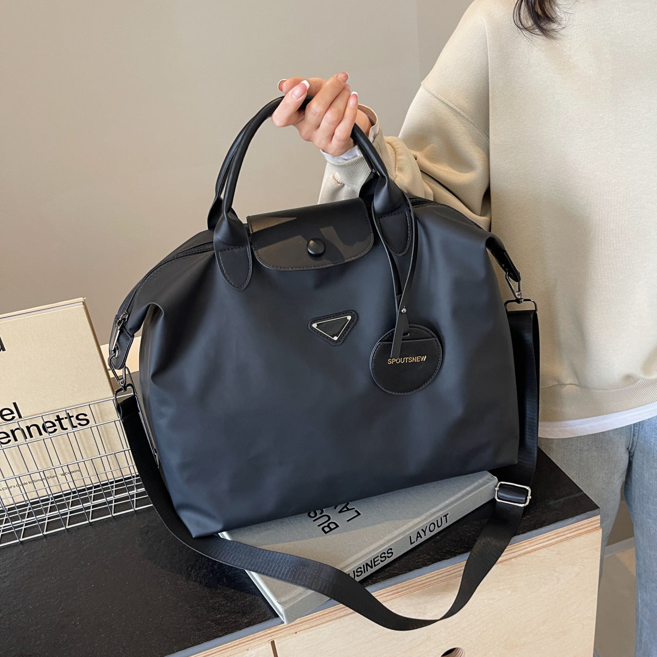 Large Capacity Oxford Tote Bag Shoulder Crossbody Handbag