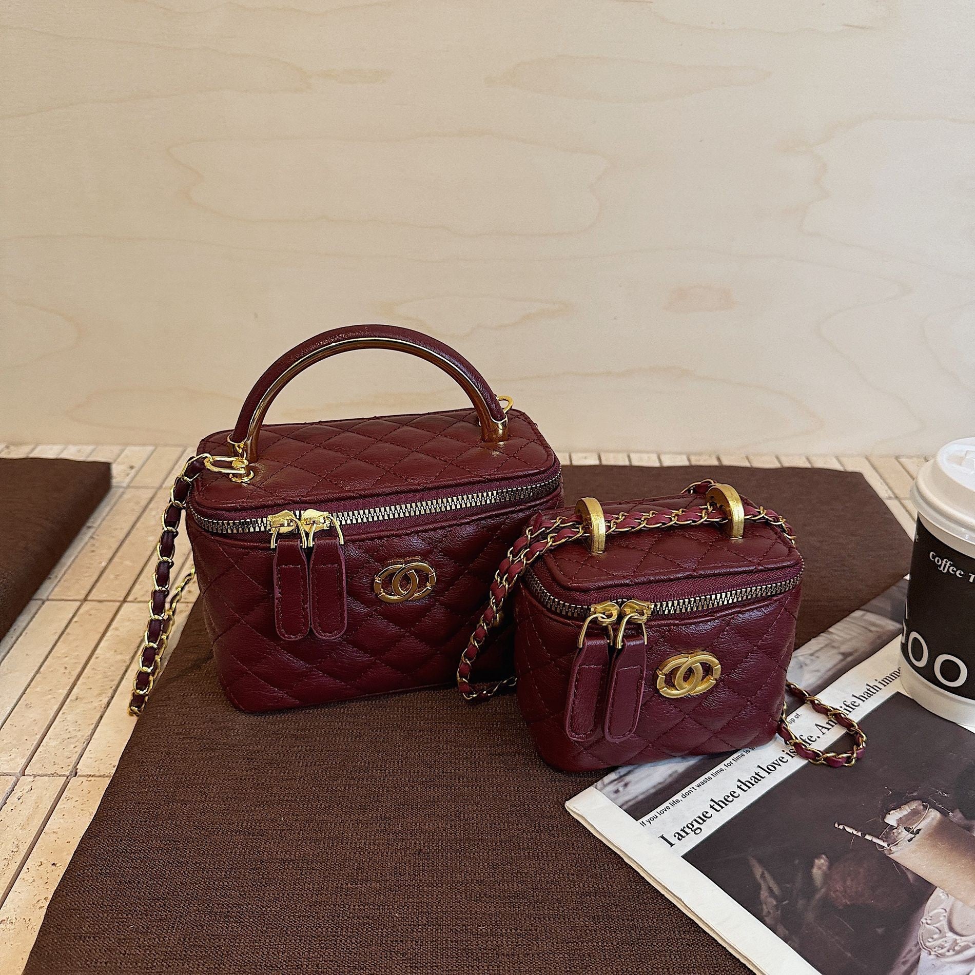 Women's Small Square Chain Shoulder Bag Rhombus Messenger
