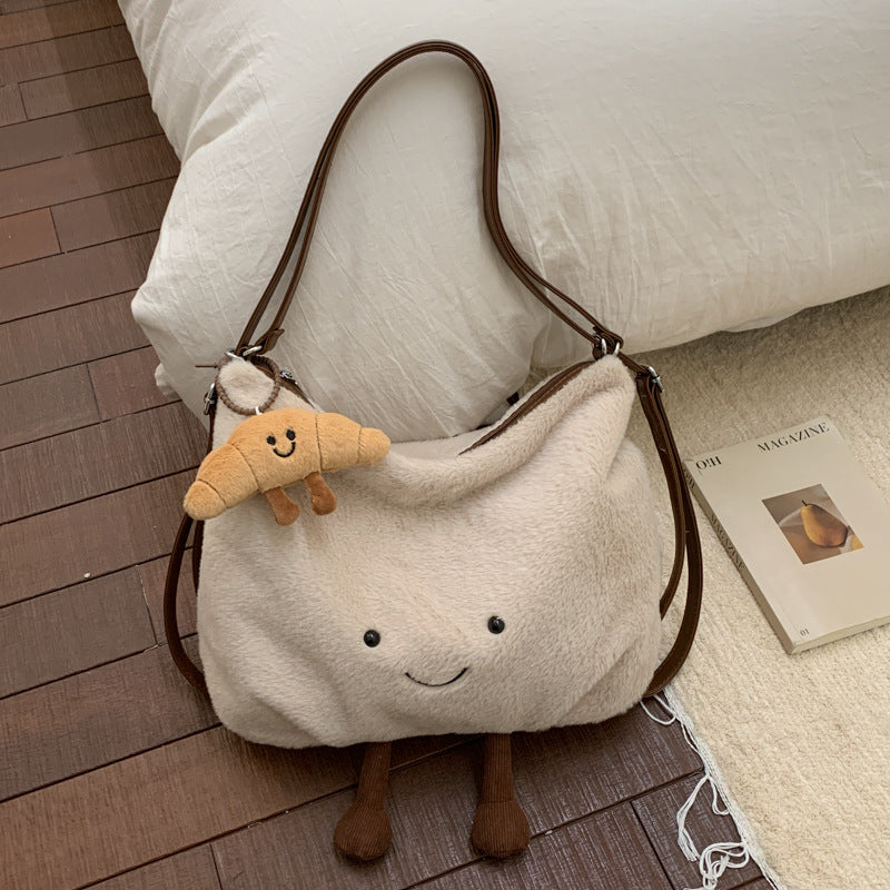 Cute Cartoon Plush Backpack - Versatile Tote Bag