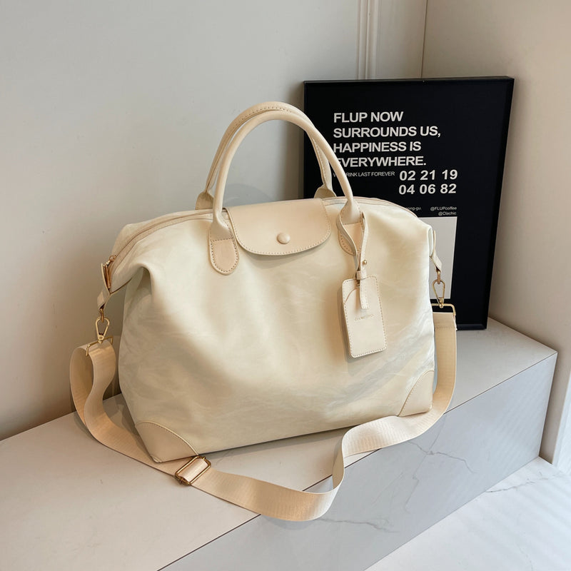 Smudged Pleated Large Oxford Messenger Shoulder Bag