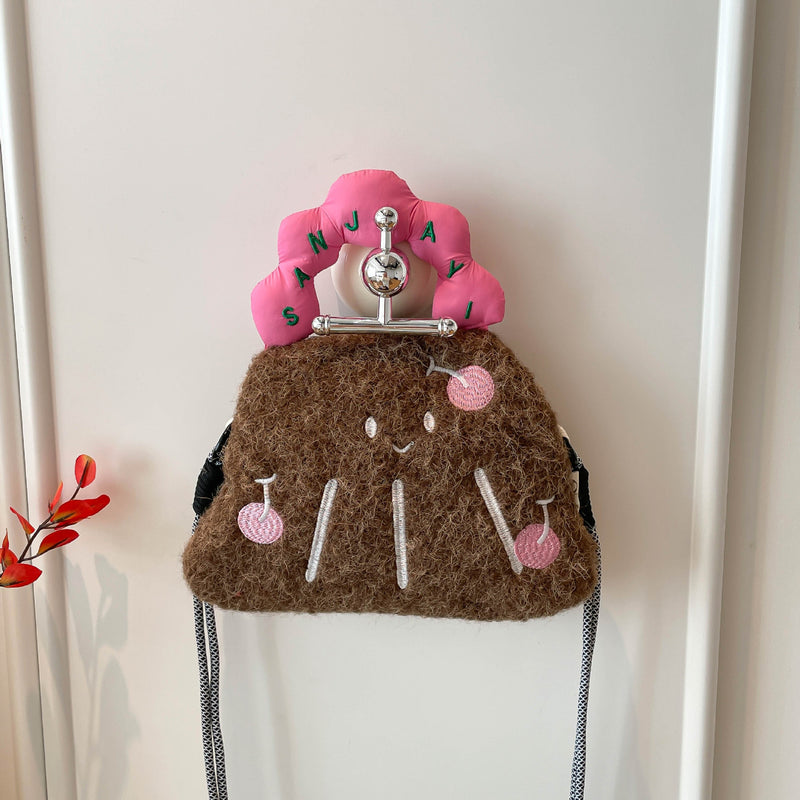Cute Cartoon Mini Handbag Personalized Contrast Color Messenger Bag
