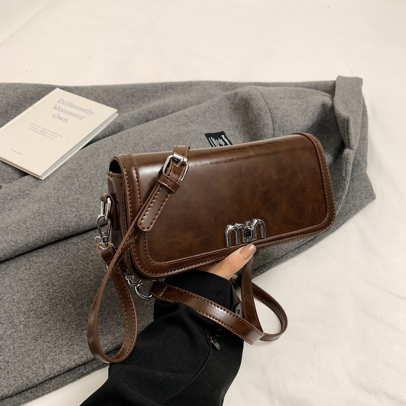 Tide Premium Oil Wax Leather Crossbody Shoulder Bag
