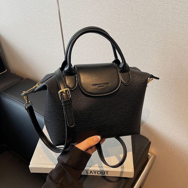 Longbaoxiang Splicing Dumpling Shoulder Messenger Handbag