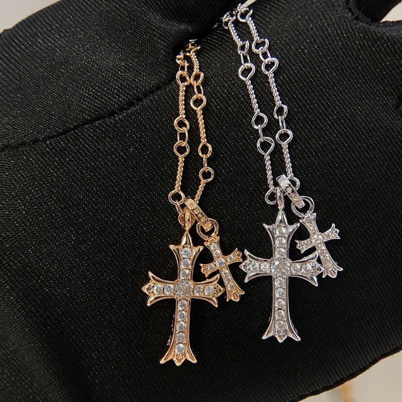 Men's 22K Gold Hip Hop Cross Necklace - Trendy Pendant
