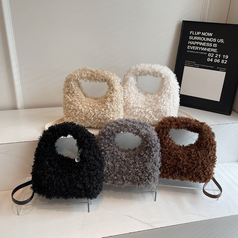 Cute Plush Shoulder Bag Fashion Trend Commuter Messenger