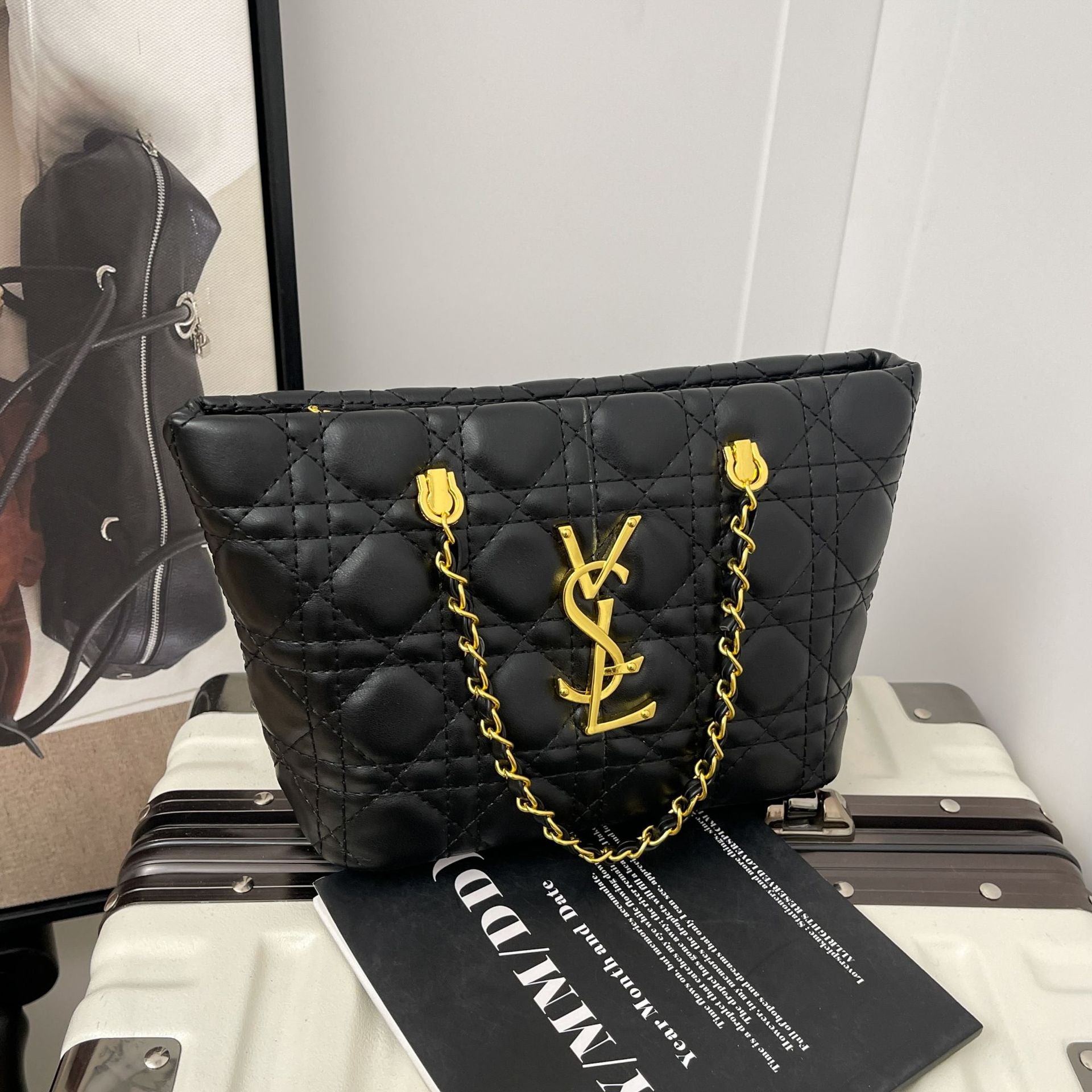 Poplar Forest Rhombus Chain Luxury Bucket Shoulder Bag