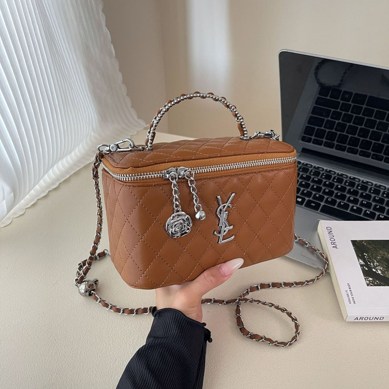 Luxury Poplar Wood Small Square Shoulder Messenger Bag
