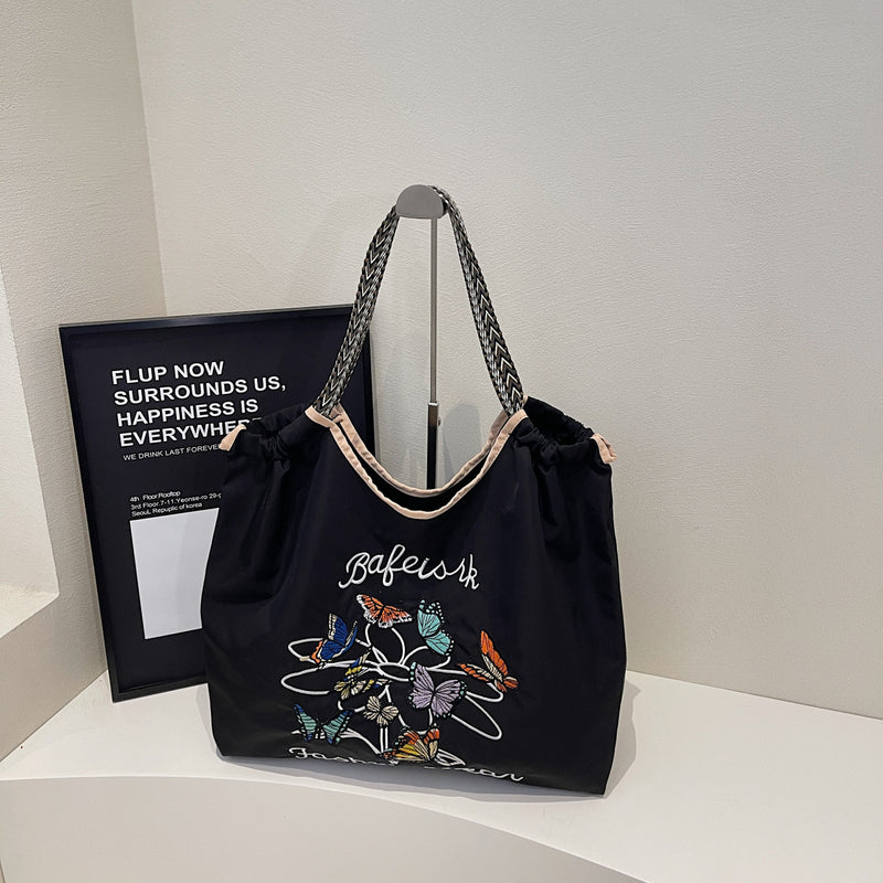 Embroidered Shiba Inu Tote Bag 2025 Eco-Friendly Commuter Bag