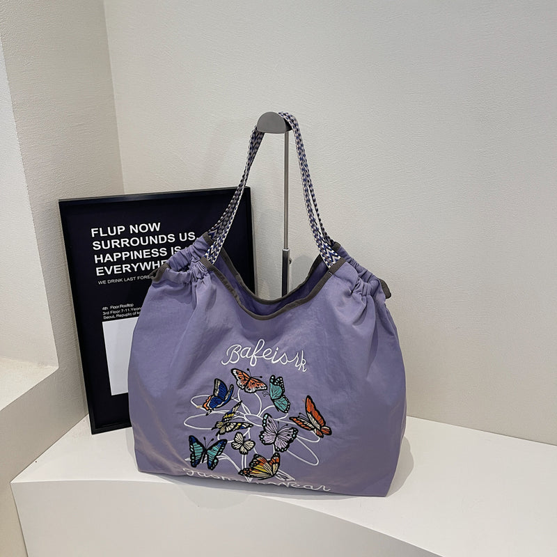 Embroidered Shiba Inu Tote Bag 2025 Eco-Friendly Commuter Bag