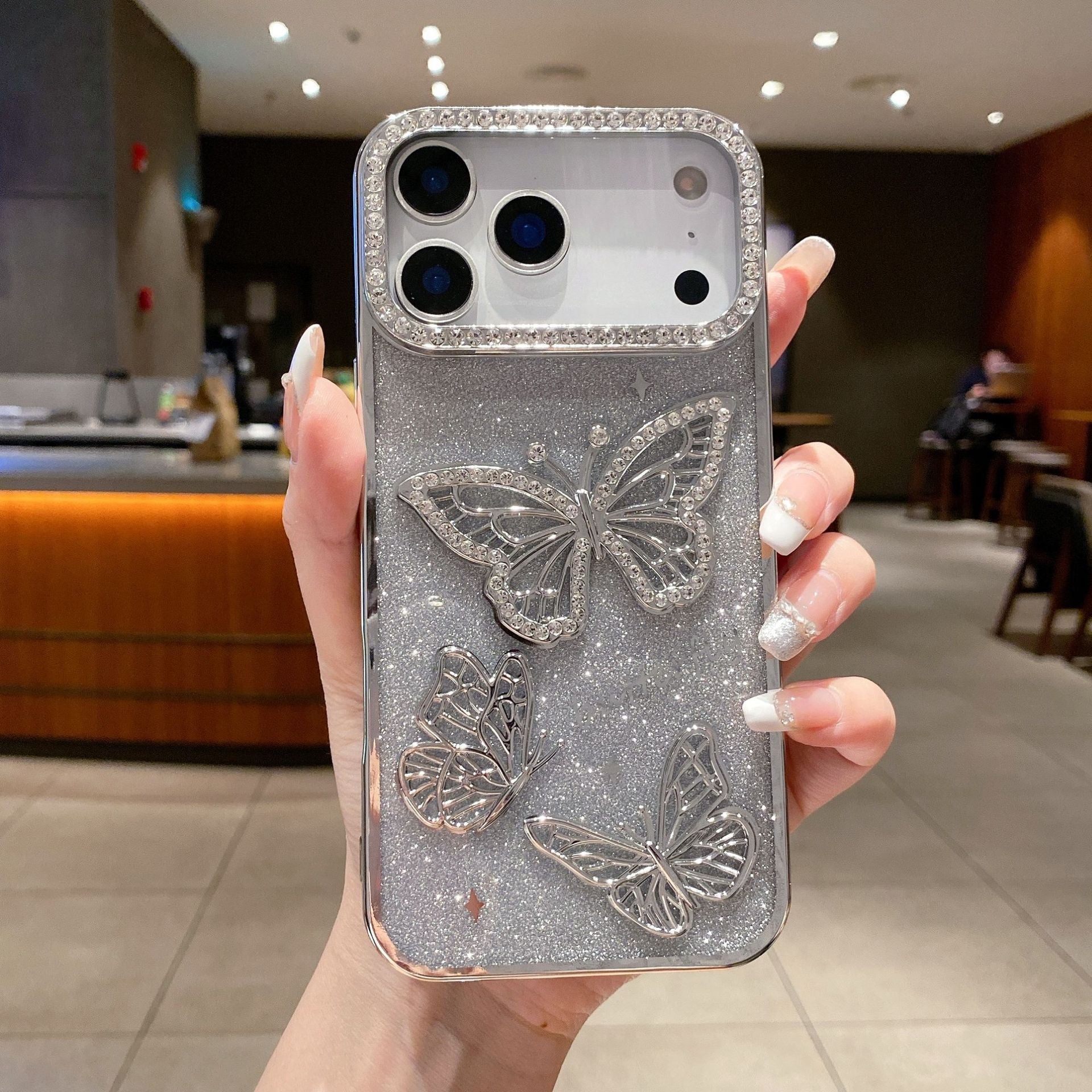 Hot-Selling Glitter Butterfly Drill Case for iPhone 17 Pro
