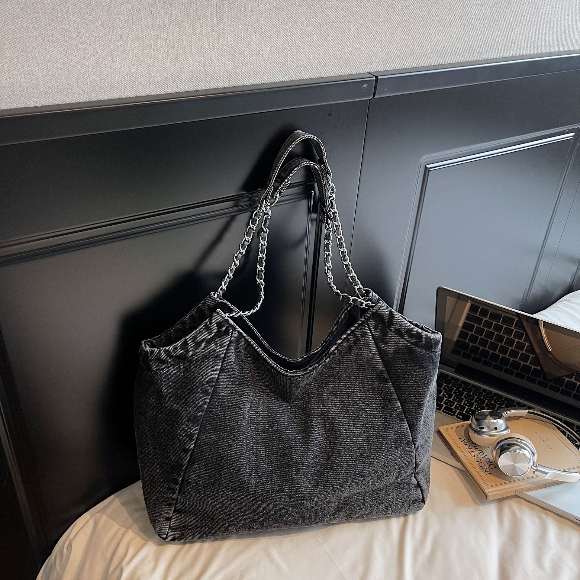 Autumn Messenger Bag Women's Denim Casual Commuter Shoulder Bag