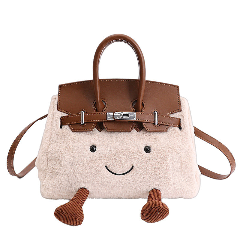 Cute Cartoon Elf Plush Bag Large Capacity Portable Kelly Bag