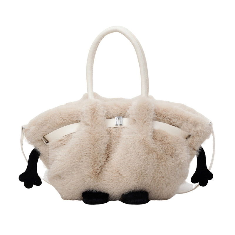 Demellier Pleated Plush Shoulder Bag - Cute Trendy Bucket Style