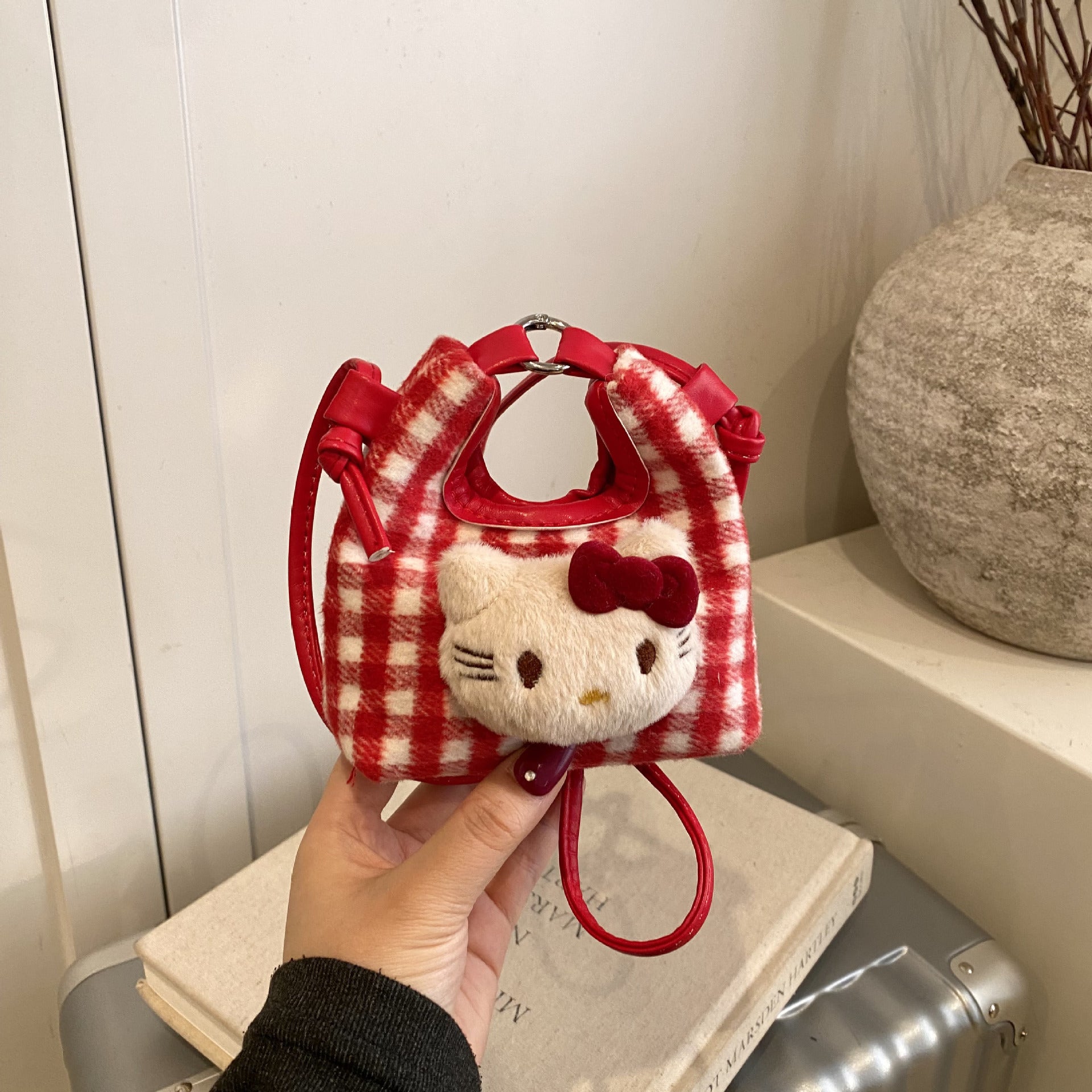 Woolen Cat Mini Handbag Cute Satchel Shoulder Bag