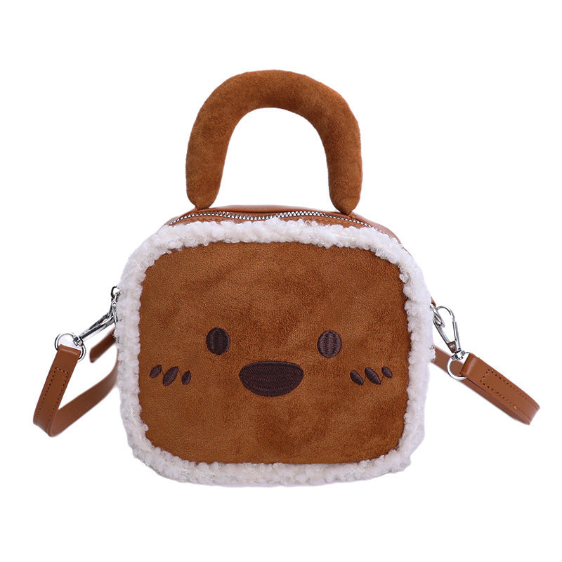 Cute Cartoon Suede Messenger Bag for Women