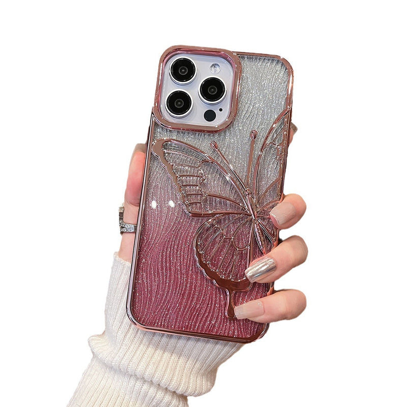 Three-Dimensional Quicksand Butterfly iPhone Case Anti-Fingerprint