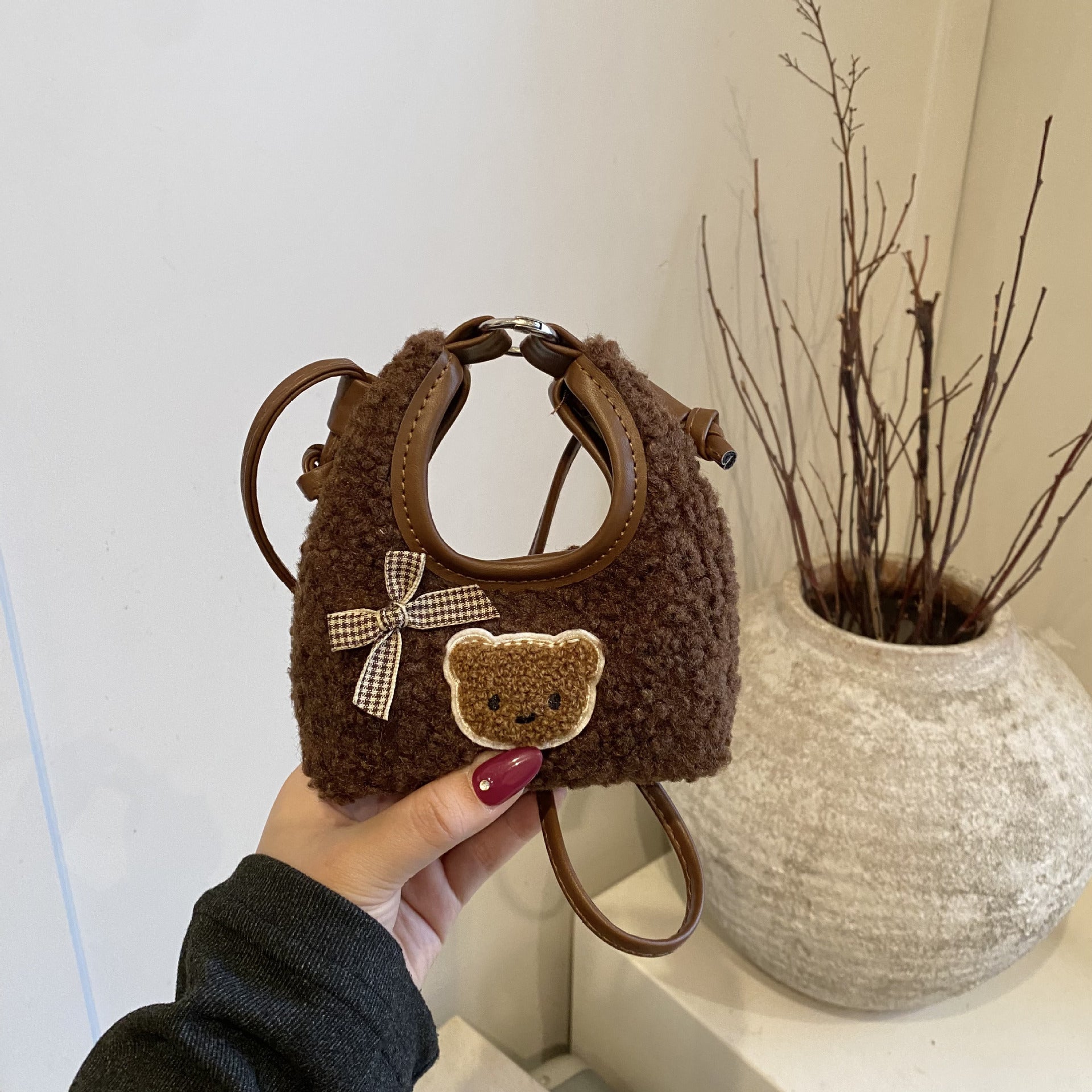Cute Mini Plush Lipstick Bag Messenger Fashion
