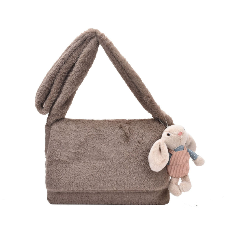 Fashion Plush Shoulder Bag Light Luxury Square Commuter Messenger