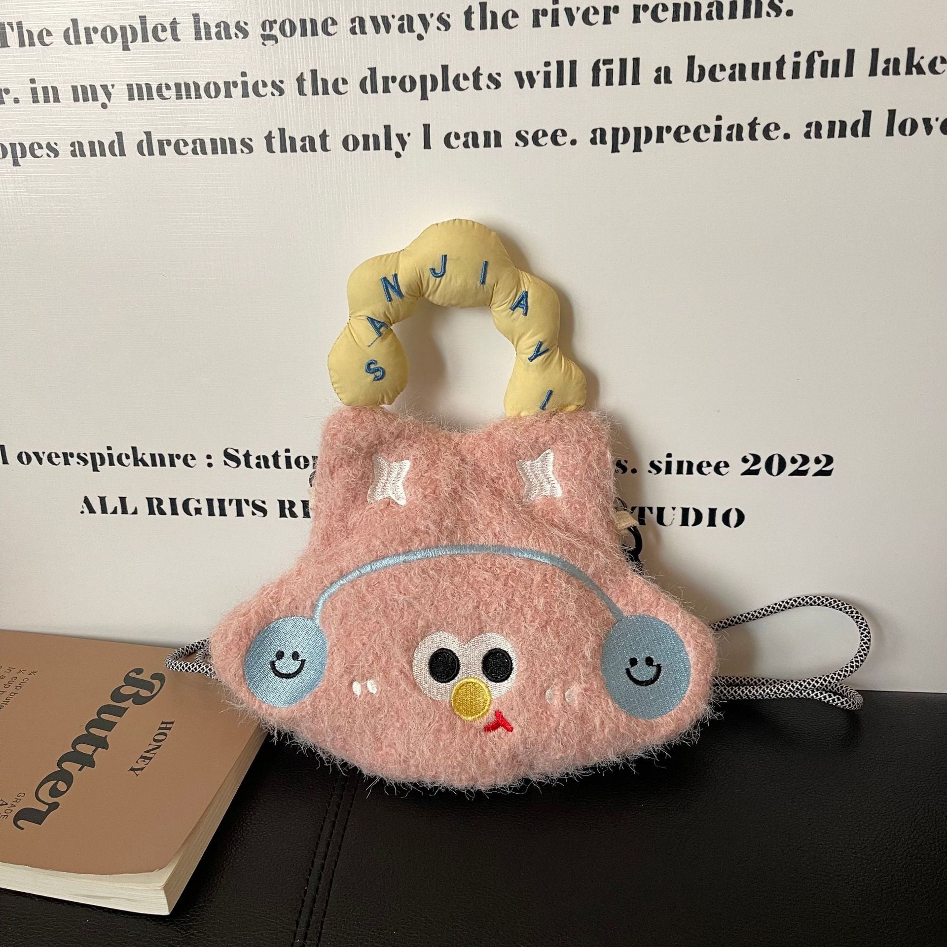 Cute Cartoon Woolen Phone Bag Doll Handbag Storage