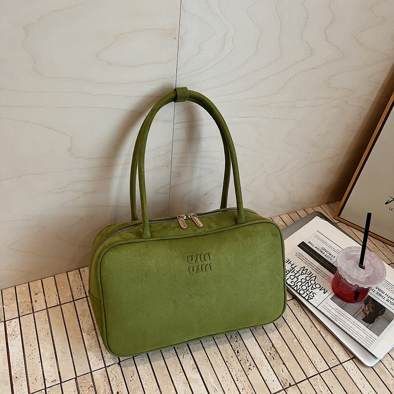 Vintage Suede Miu Shoulder Bag Women's Niche Pillow Handbag