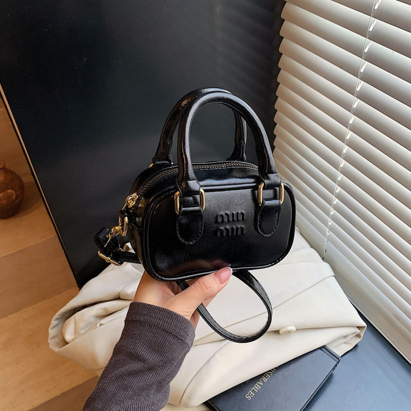 Letter Laser Bowling Bag Miu Premium Crossbody Handbag Women