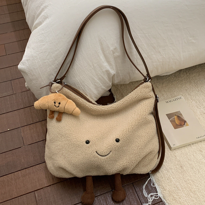 Cute Cartoon Plush Backpack - Versatile Tote Bag
