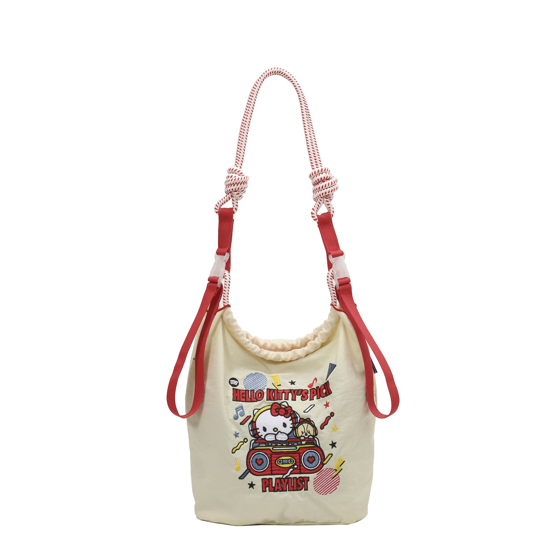 Cute Embroidered Cartoon Green Apple Shoulder Bag
