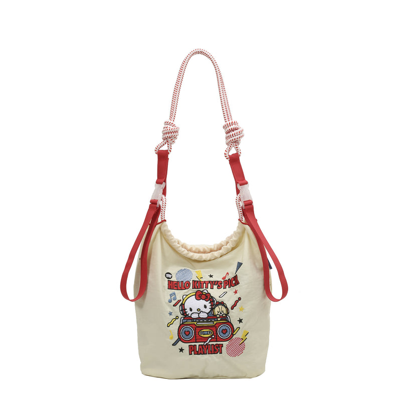 Cute Embroidered Cartoon Green Apple Shoulder Bag