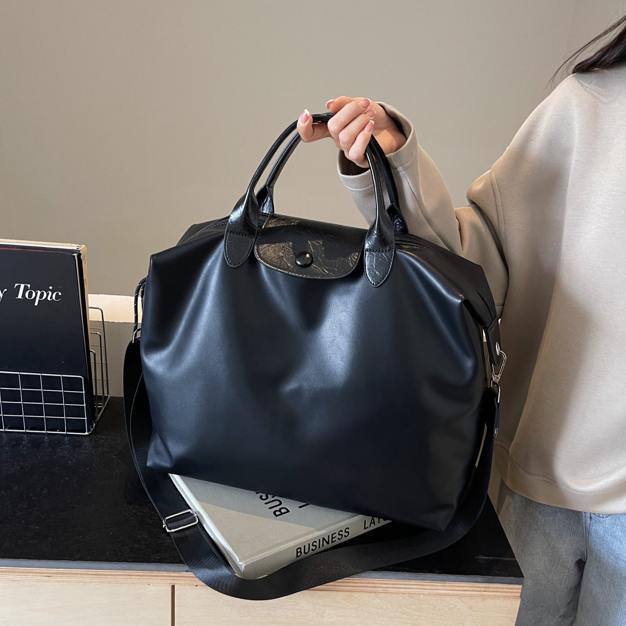 Retro Dragon PU Leather Messenger Tote Shoulder Bag