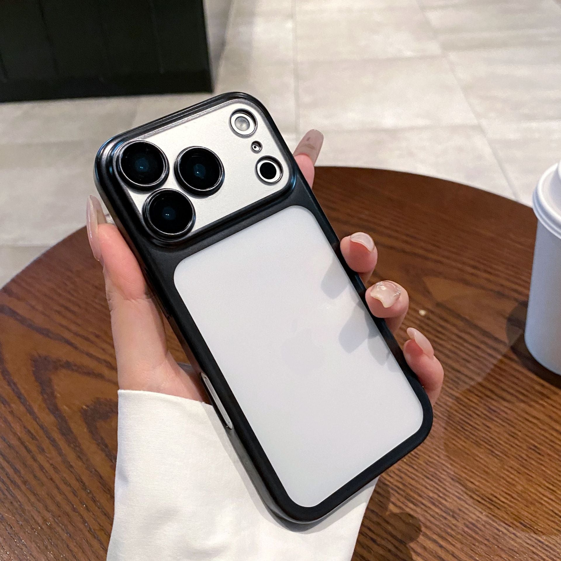 For iPhone 17 Pro Max Orange Matte Electroplated Protective Case