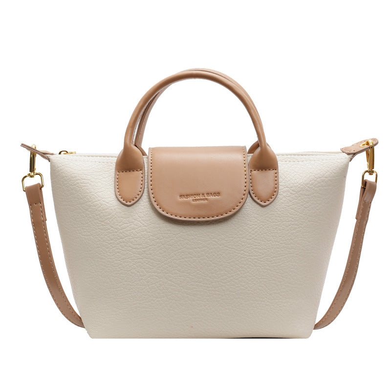 Longbaoxiang Splicing Dumpling Shoulder Messenger Handbag