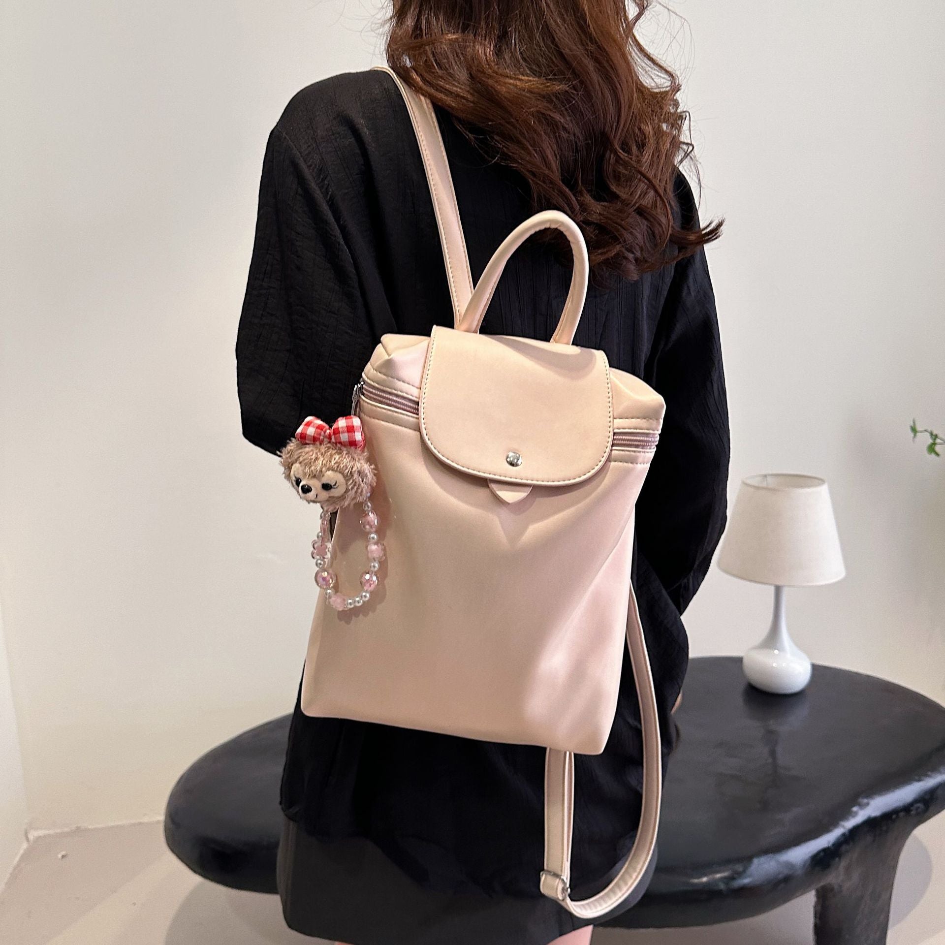 Solid Color Glossy Large Capacity Dragon Backpack for Women