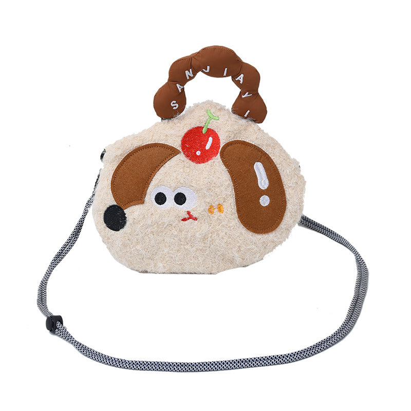 Cute Cartoon Woolen Phone Bag Doll Handbag Storage