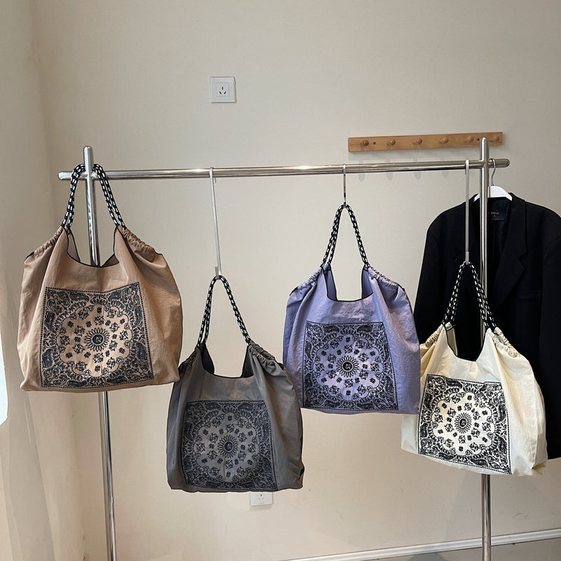 Nylon Embroidery Crossbody Bag for Women