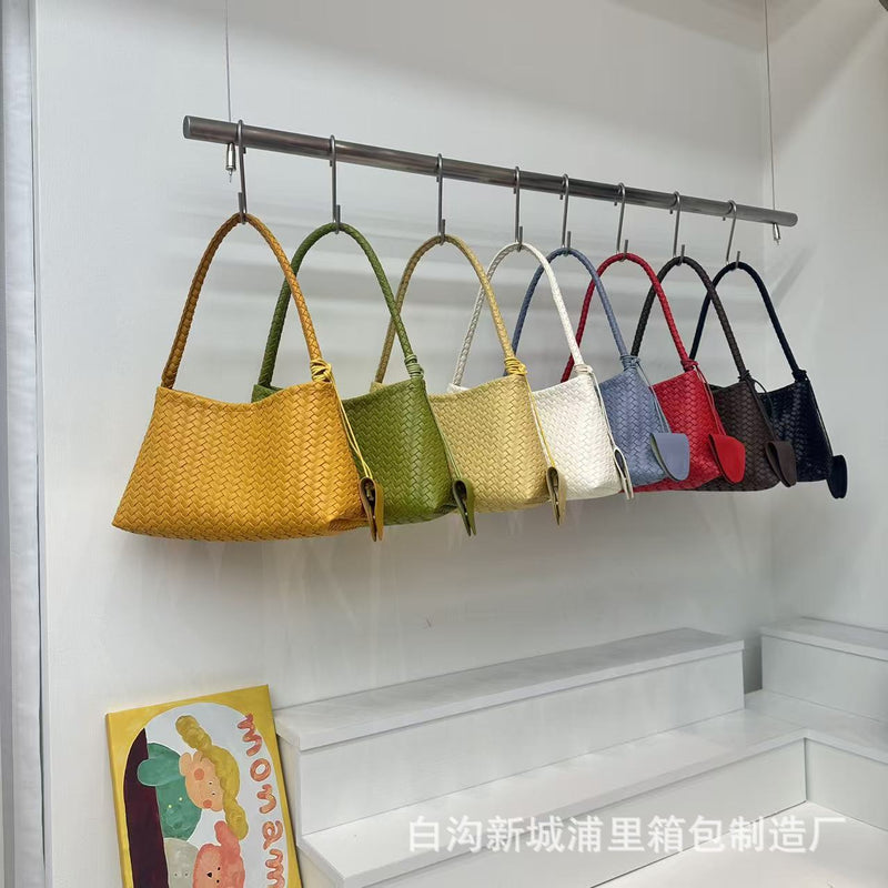 Niche Hand-Woven Underarm Bag for Women - Large Capacity Casual Shoulder Bag