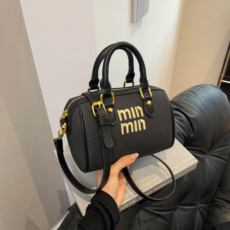 Embroidery Miu Linen Pillow Shoulder Bag for Women