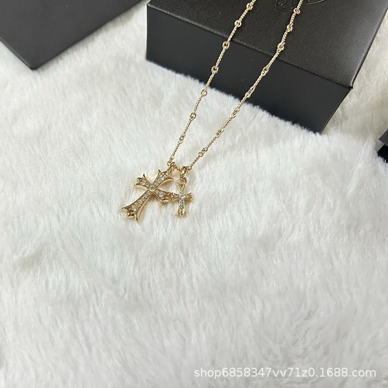 Men's 22K Gold Hip Hop Cross Necklace - Trendy Pendant