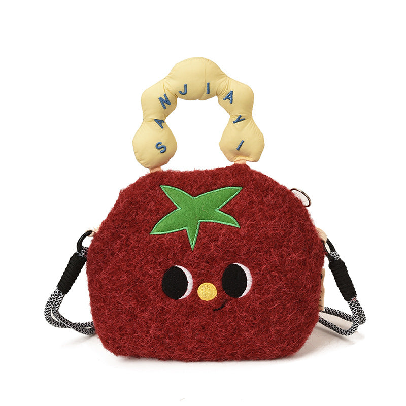 Cute Cartoon Mobile Phone Bag Plush Storage Shoulder Bag