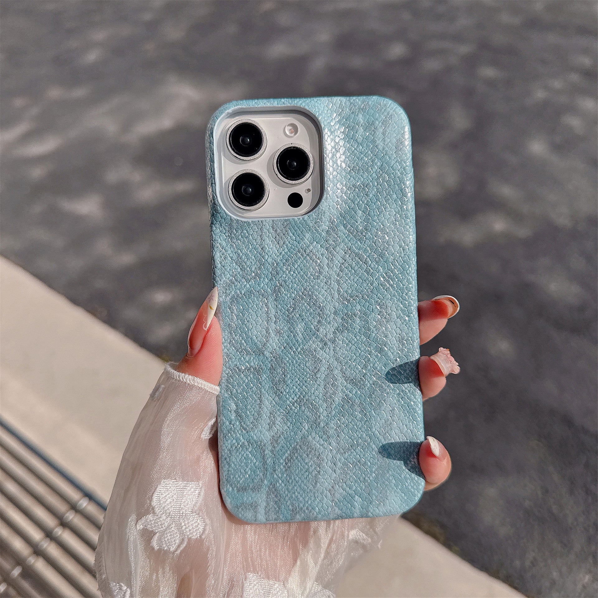 Light Luxury Python Leather iPhone 17 Pro Max Phone Case