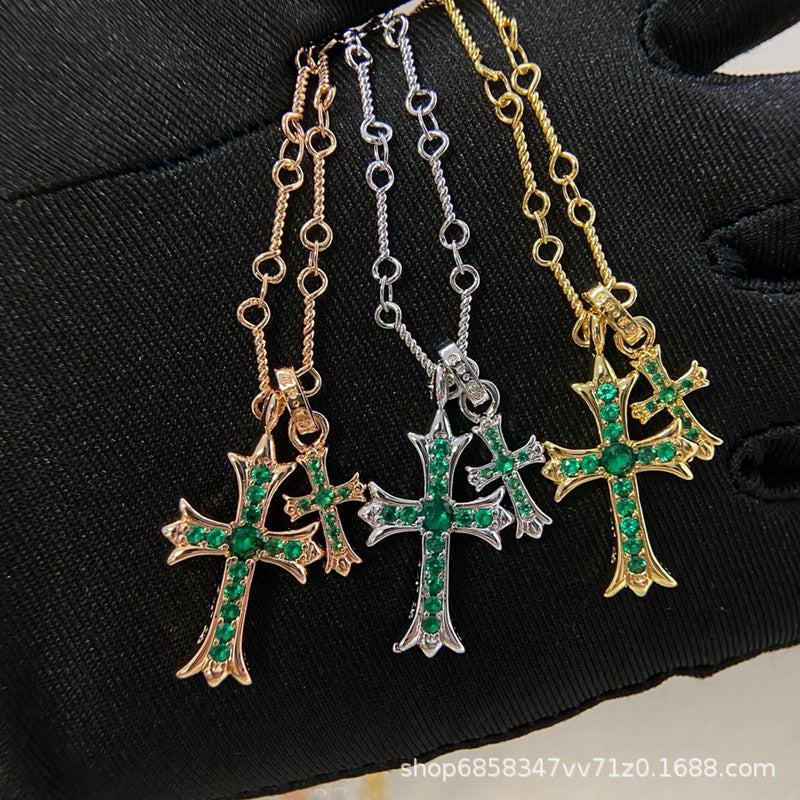 Men's 22K Gold Hip Hop Cross Necklace - Trendy Pendant